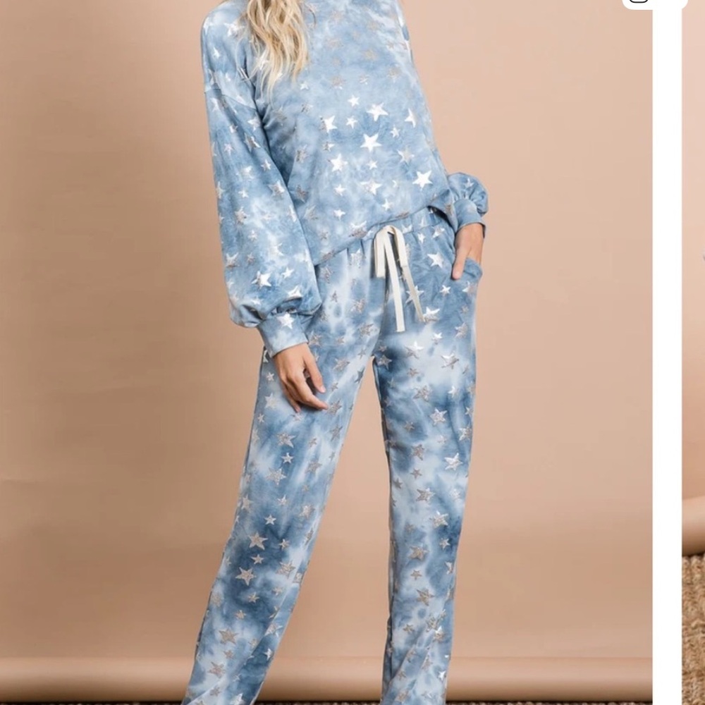 BiBi Blue Star Print Lounge Set *NEW WITHOUT TAGS* - Picture 2 of 13